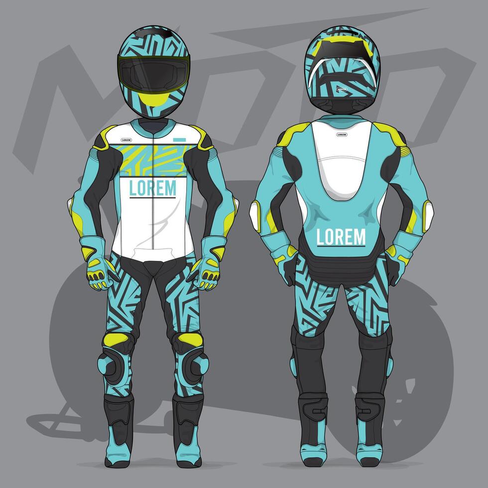 Abstract Design of Motorcycle Racing Suit Template Mock up vector