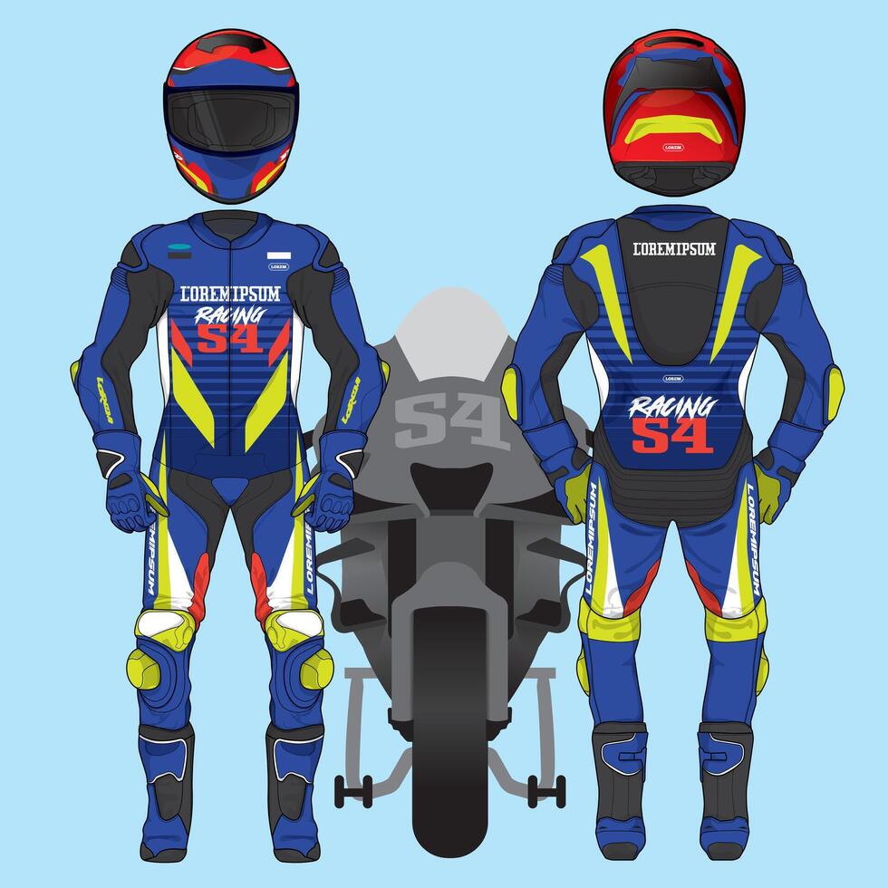 Colorful Motorcycle Rider Uniform Protective Suit vector