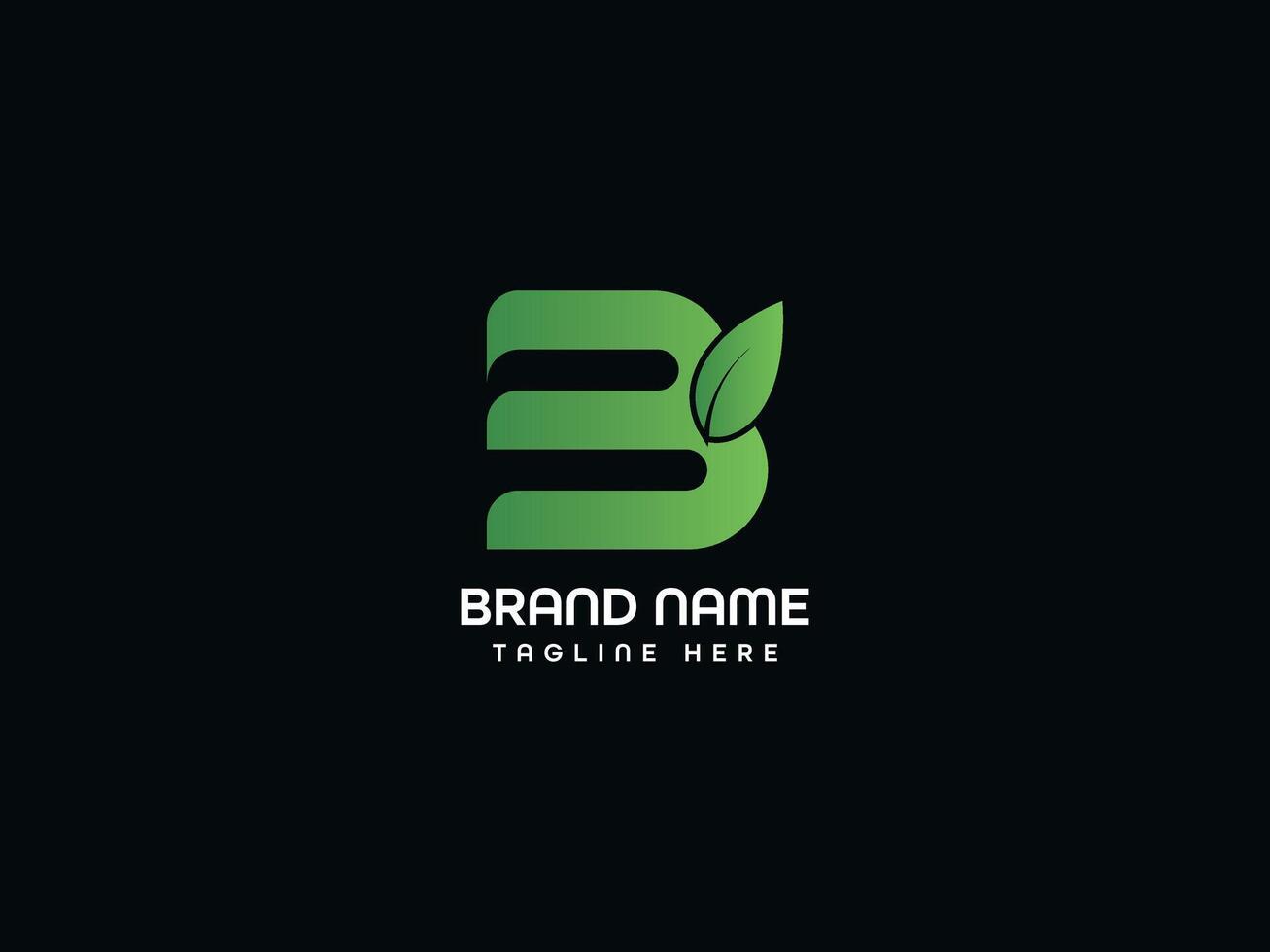 Letter Mark Logo Design With leaf and vector