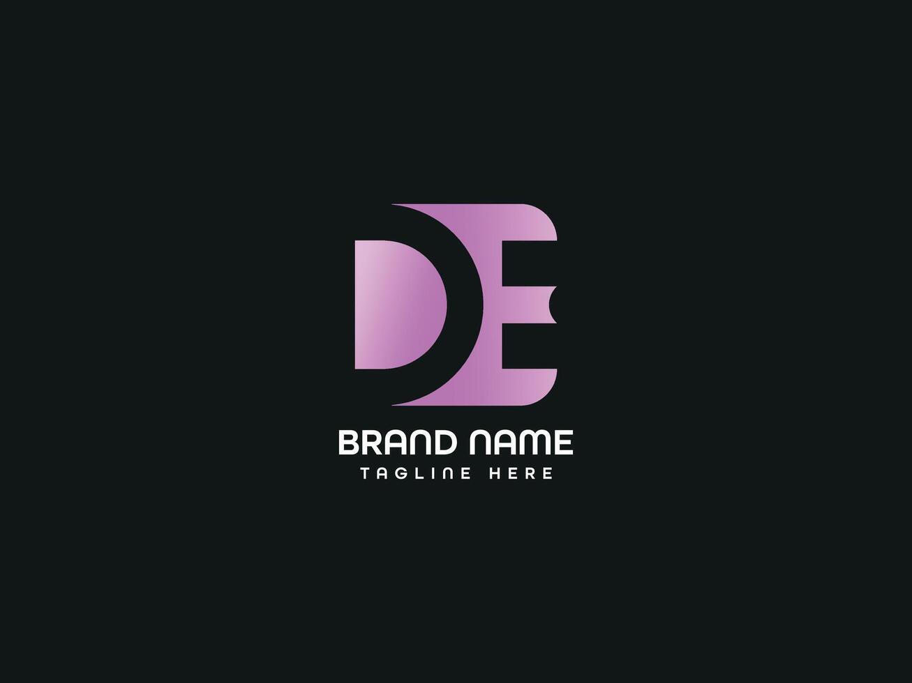 D E Letter Mark Logo Design illustration vector