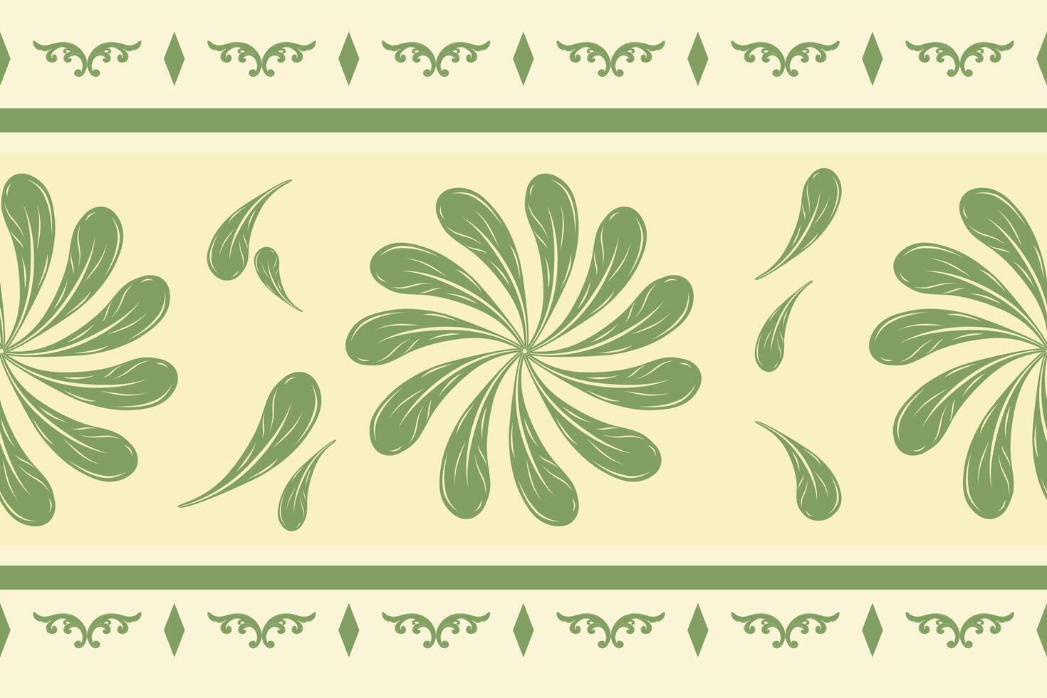 Harmony Leaves to be One Big Round of Leaf, green leaf, embroidery, print striped ornament floral, pattern, design for wrapping, silk, scarf, background, textile, carpet, rug, texture vector