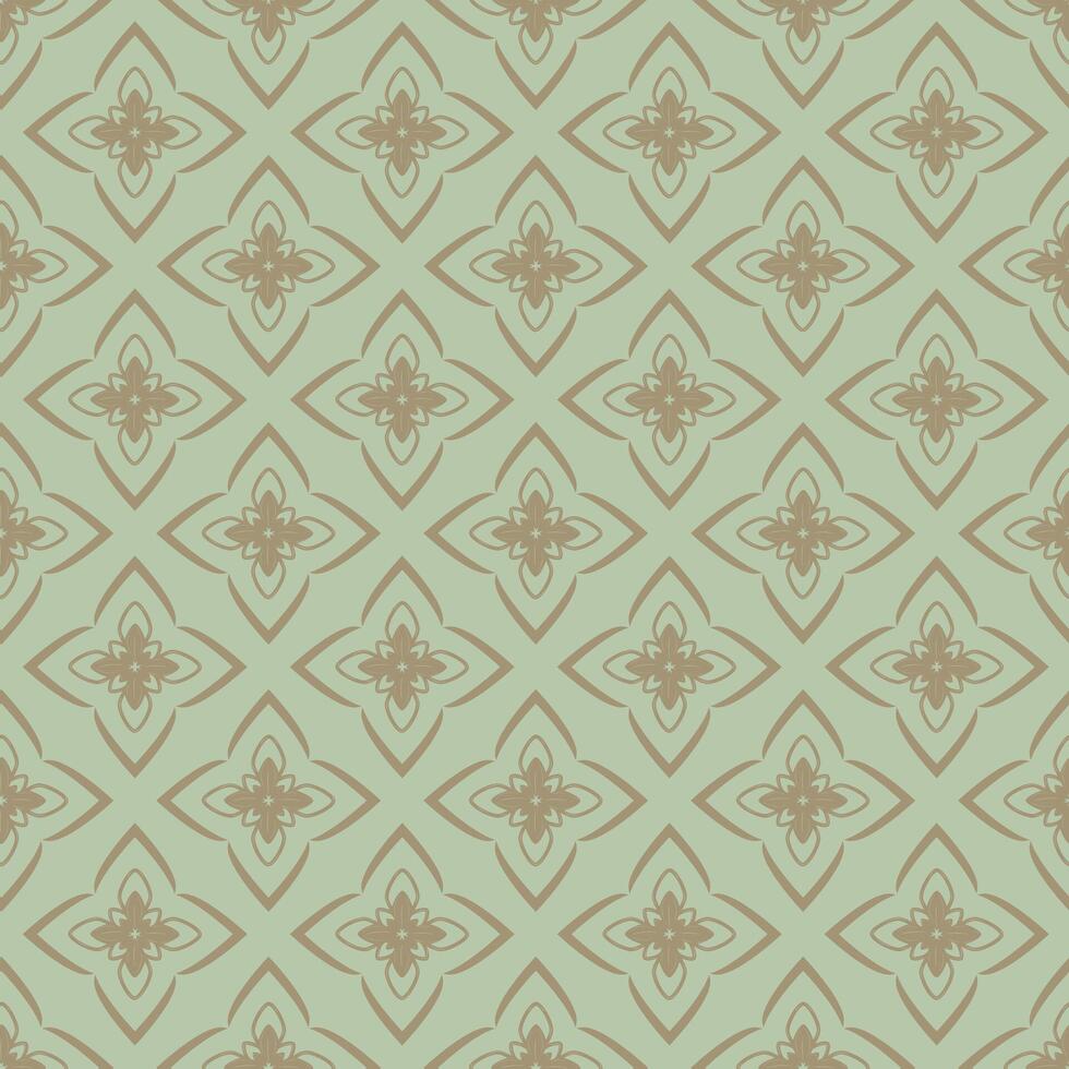 Oriental Classic Vintage Rusty Gold Florals Silk Embroidery on Jade Background Seamless Pattern. Luxury Opulence Detailed Monogram Repeat Design Decoration Wallpaper Motif Traditional Chevron. vector