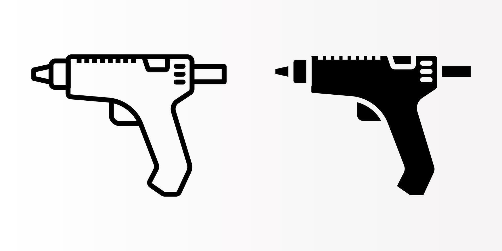Glue Gun icons set. Caulk gun sign. for mobile concept and web design. illustration on white background vector