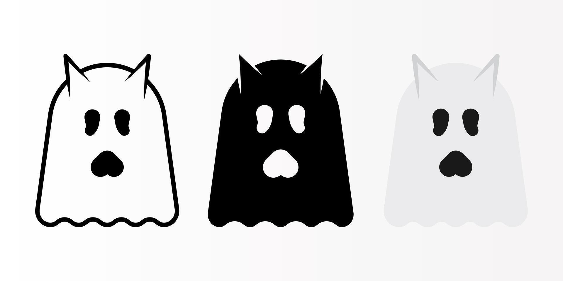 Ghosts icon set. Halloween Ghosts sign. for mobile concept and web design. illustration on white background vector