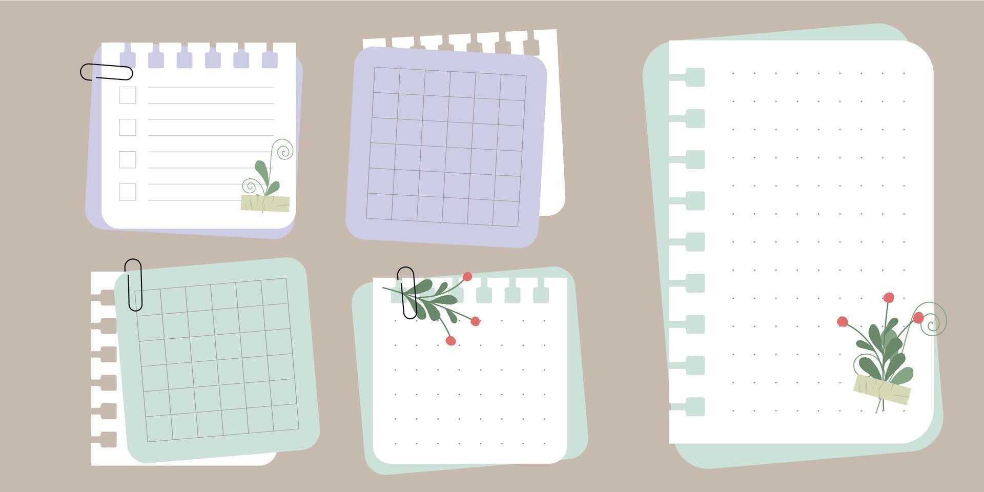 Bullet journal template. Weekly, daily planer. Mental health planer. Ready to print 8,5x11 in pages vector