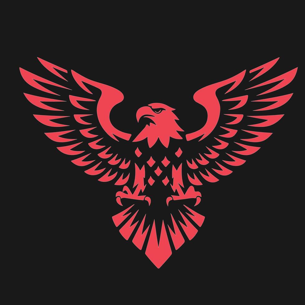 Minimalist U.S.A eagle silhouette in flight, perfect for patriotic and wildlife-themed designs. vector