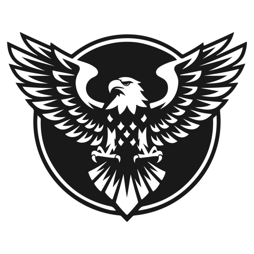 A bold and majestic eagle silhouette, symbolizing power, freedom, and strength. vector