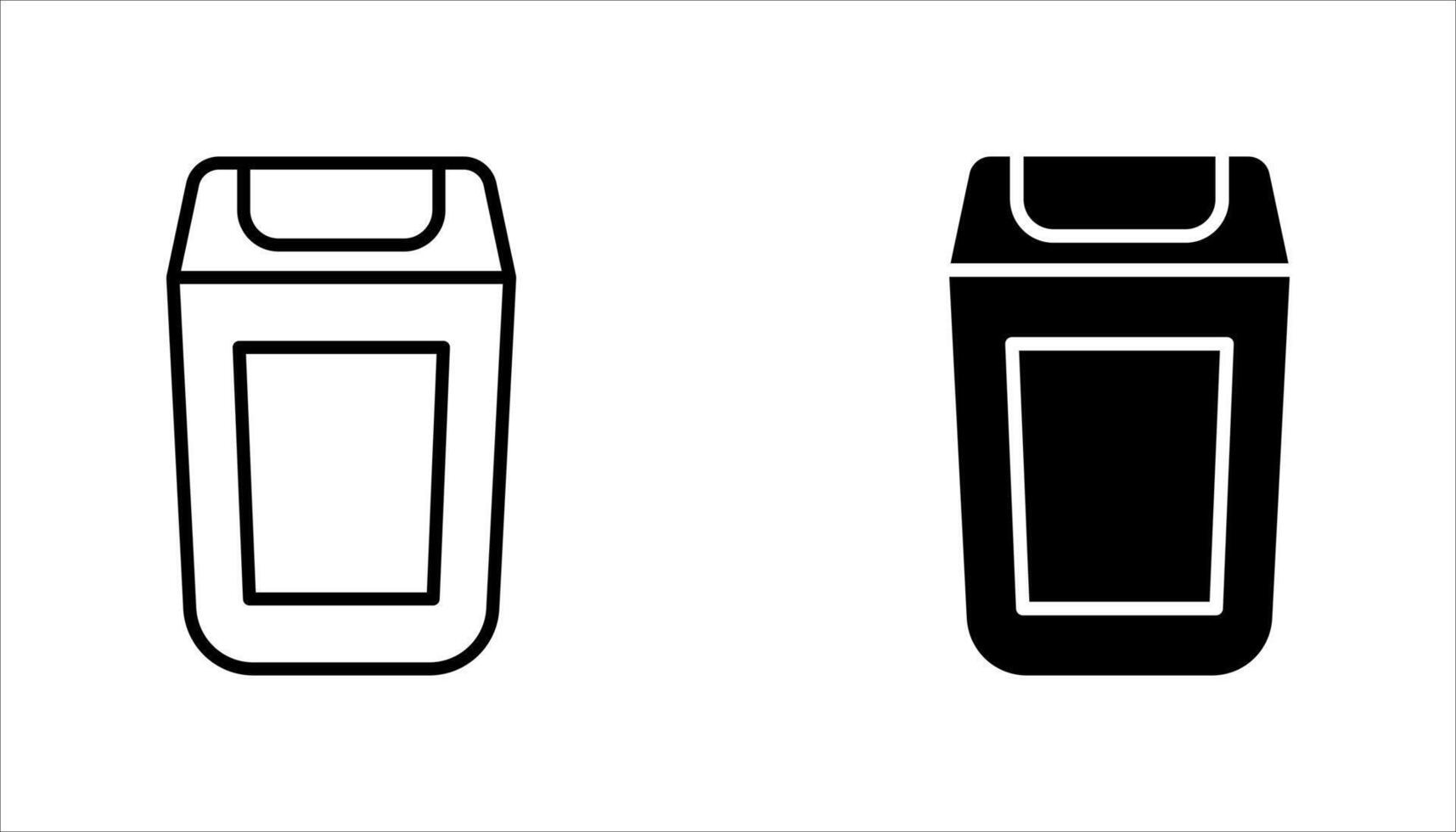 Trash can line icons, vector