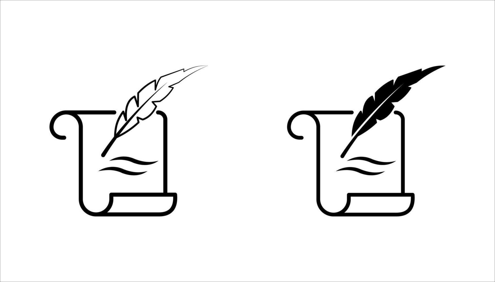 Quill writing icons, vector