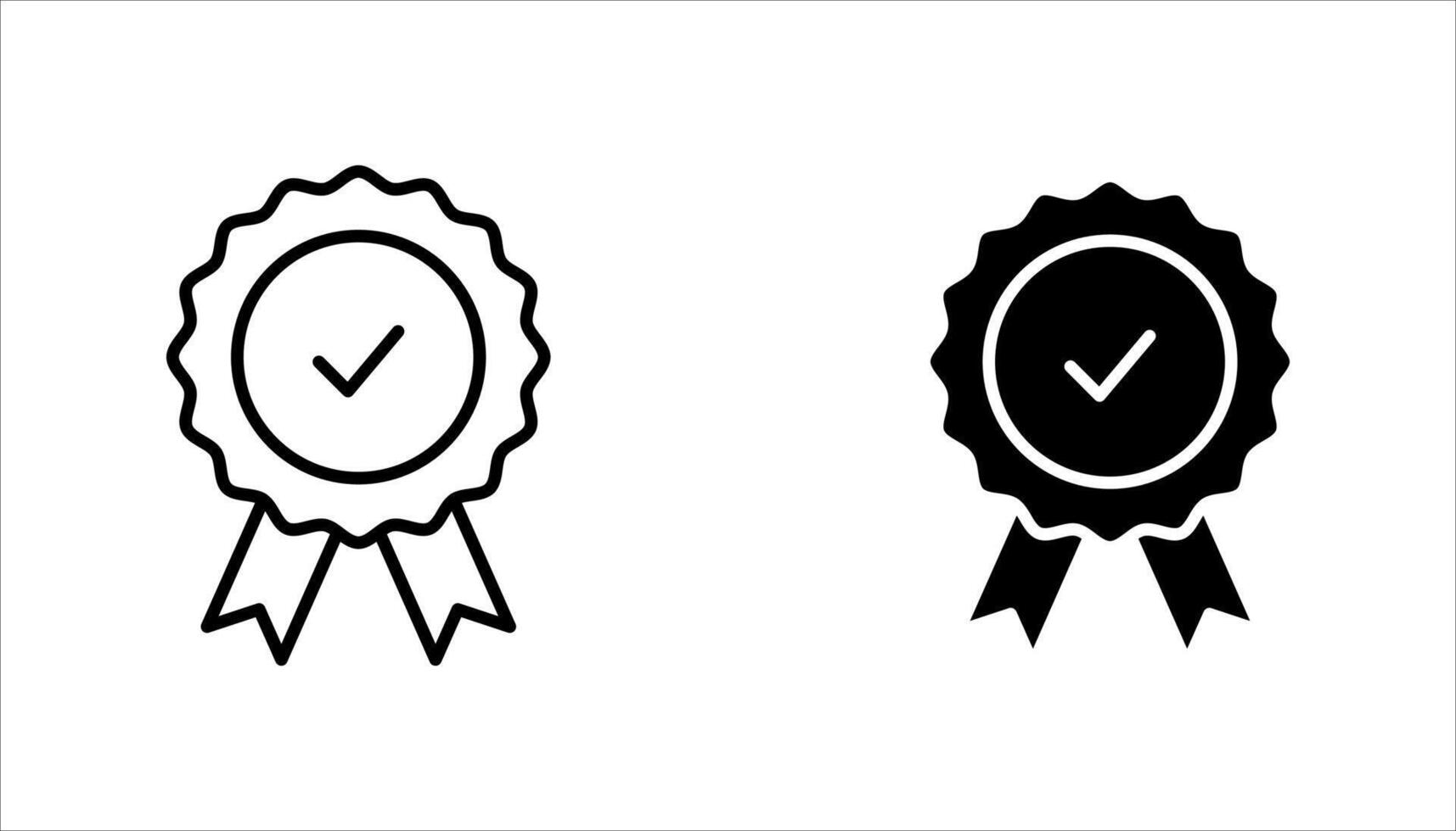 Set of medals with ribbons. vector