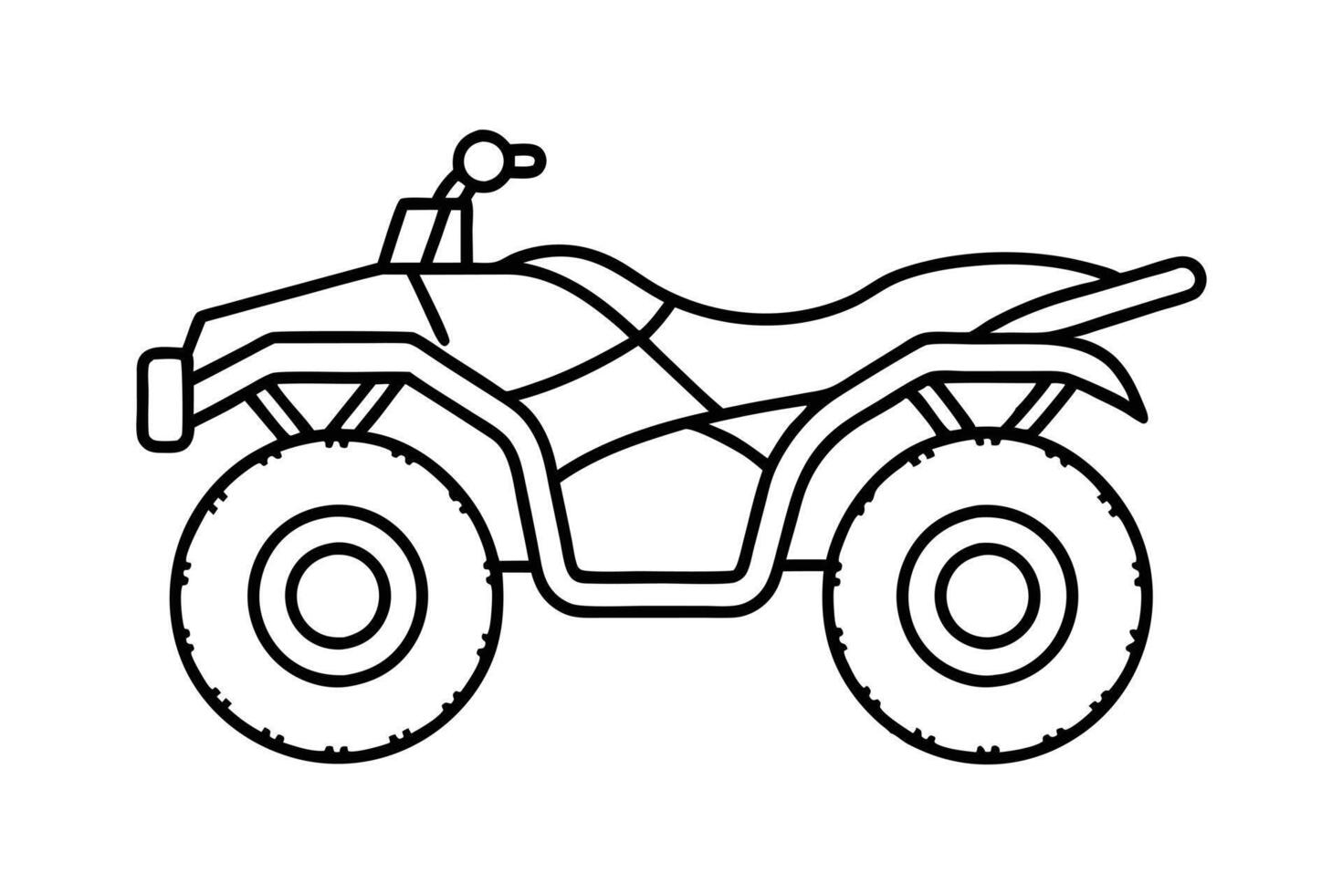 Outline illustration of a modern ATV vector