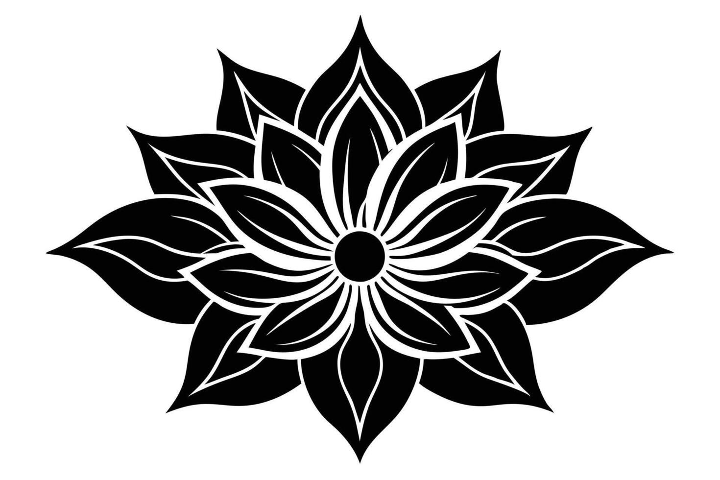 Ornate Lotus Flower Design for or Print vector