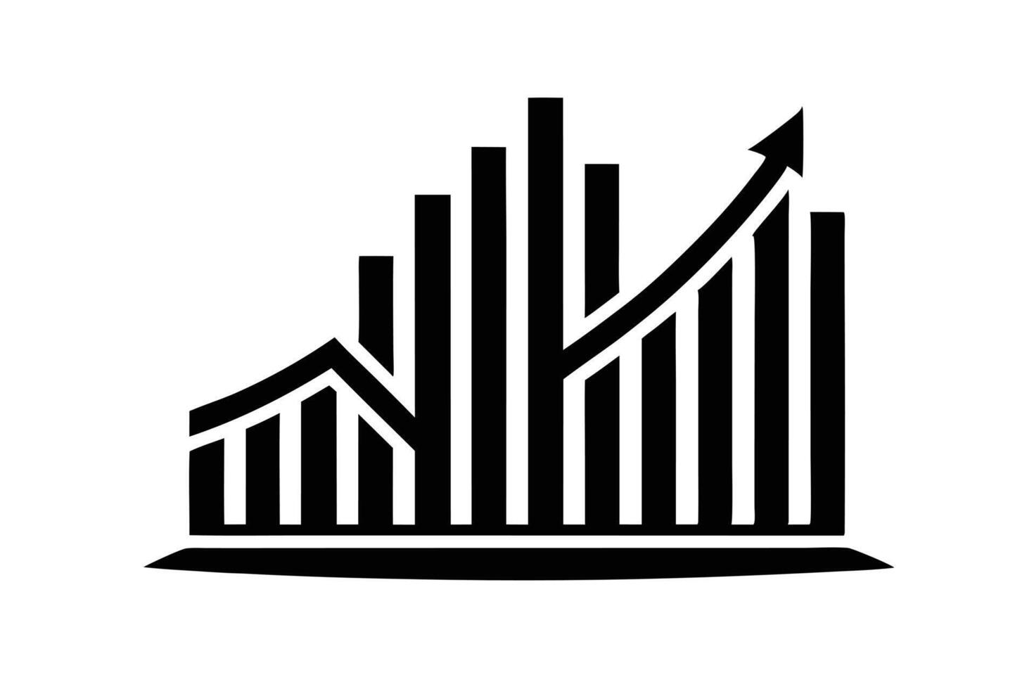 Illustrative Icon of Growing Bar Graph vector