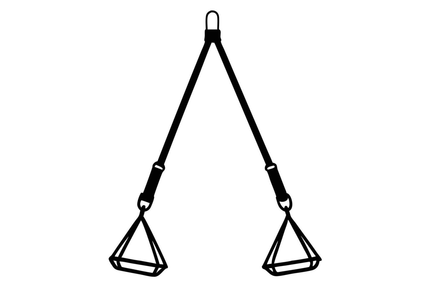 Diagram of a Pair of Exercise Suspension Straps vector