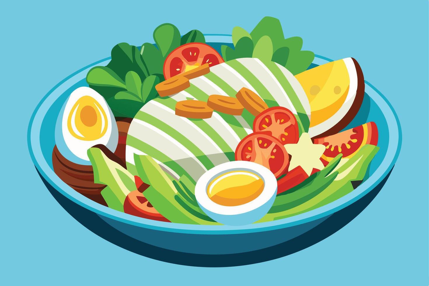 Healthy Salad Bowl Illustration for Diet and Nutrition Stock Photos vector