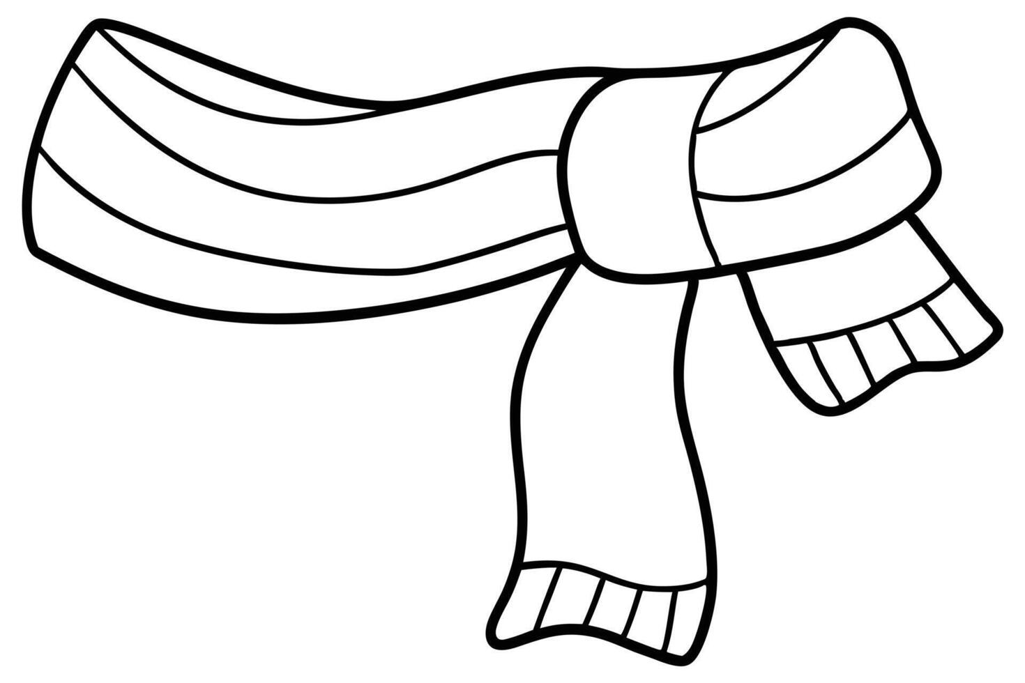 Simple black and white illustration of a winter scarf. vector