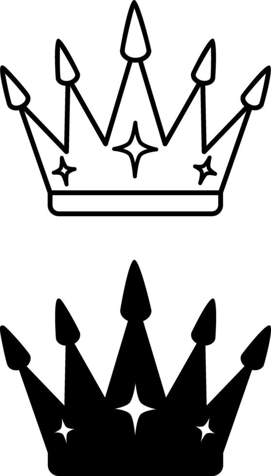 Crown Icons. Black and White Icons. Accessory, Party Wear. Brazilian Carnival Concept vector