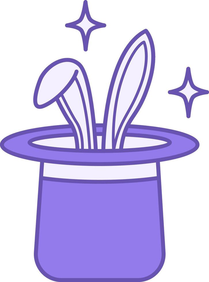 Colored Fun Hat Icon. Trick, Joke for the Holiday. Rabbit in the Hat. Brazilian Carnival Concept vector