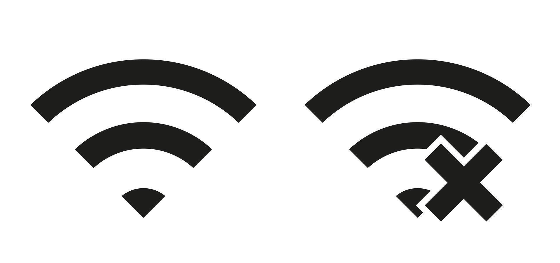 Internet router icons. EWi-Fi symbols. Internet is and is not. vector