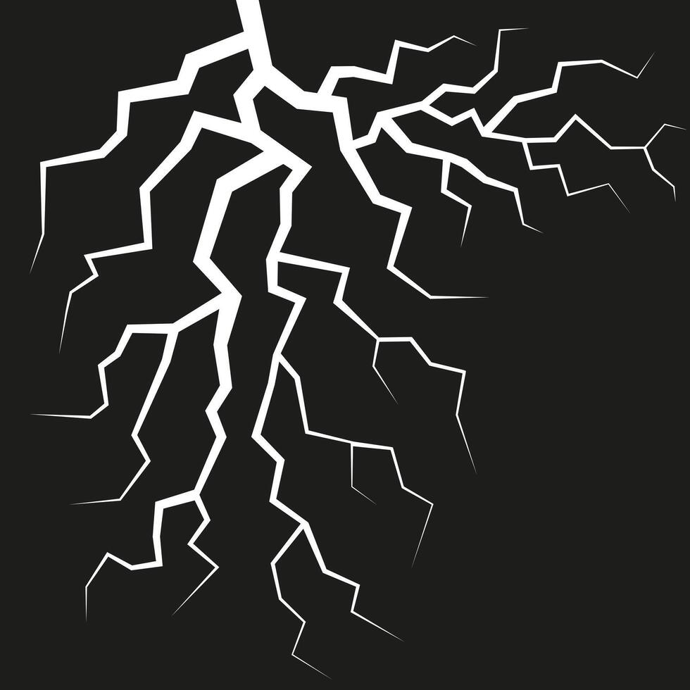 White cracks. Cracks in the ground, cracks on the surface of the earth from an earthquake. vector