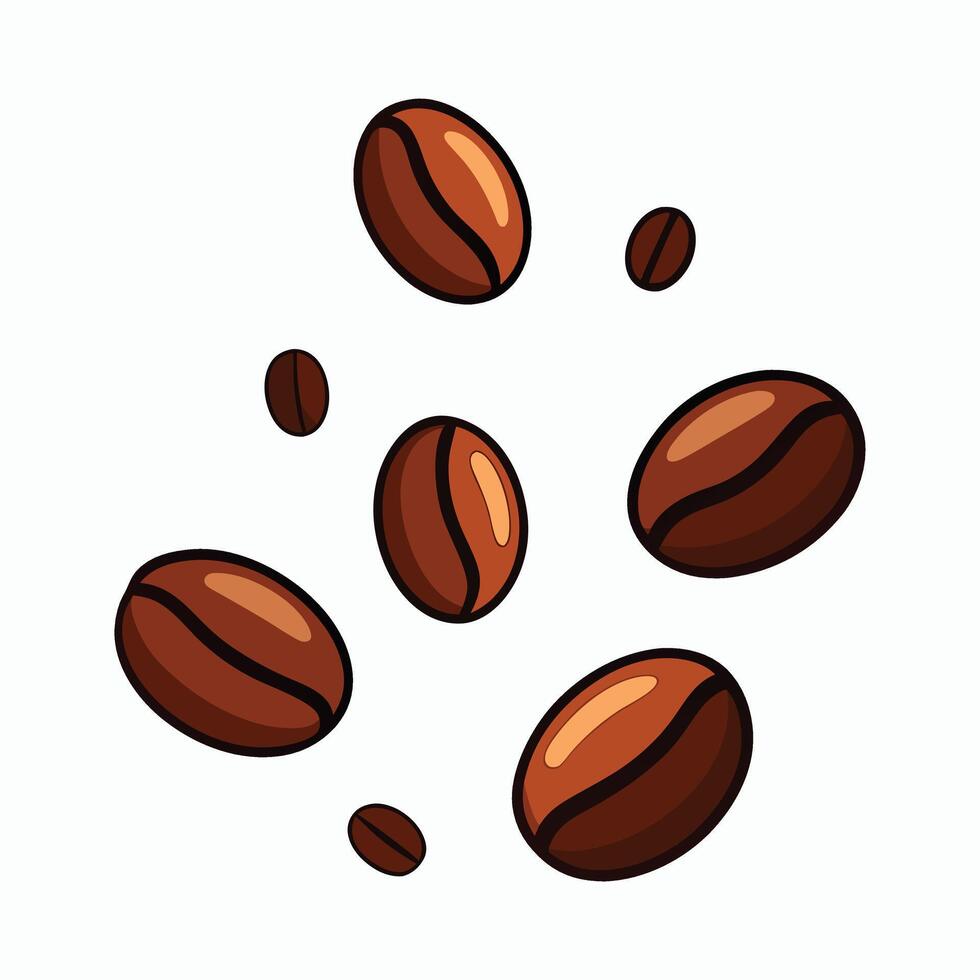 coffee beans falling from the sky illustration vector