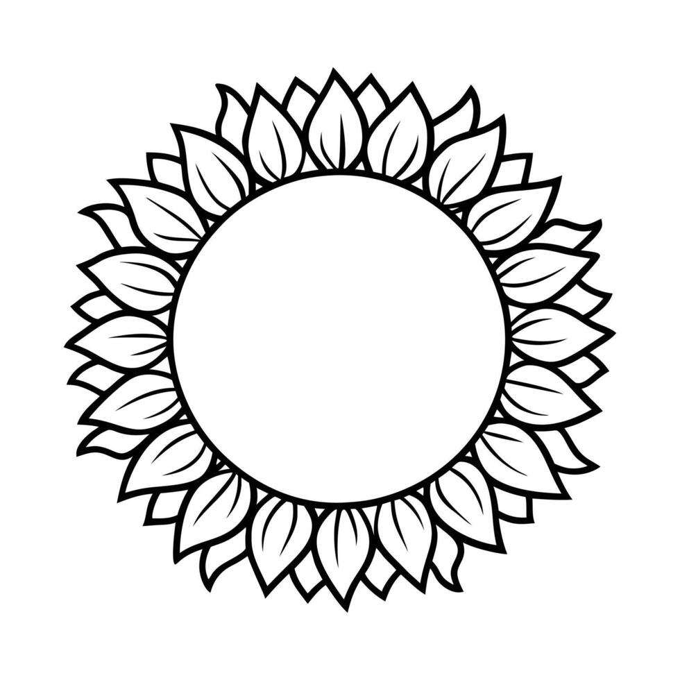 sunflower edge frame icon vector