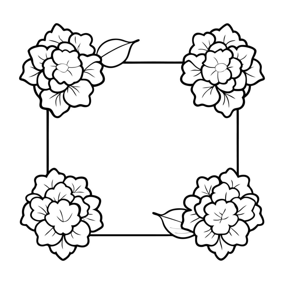 hydrangea pastel frame icon vector