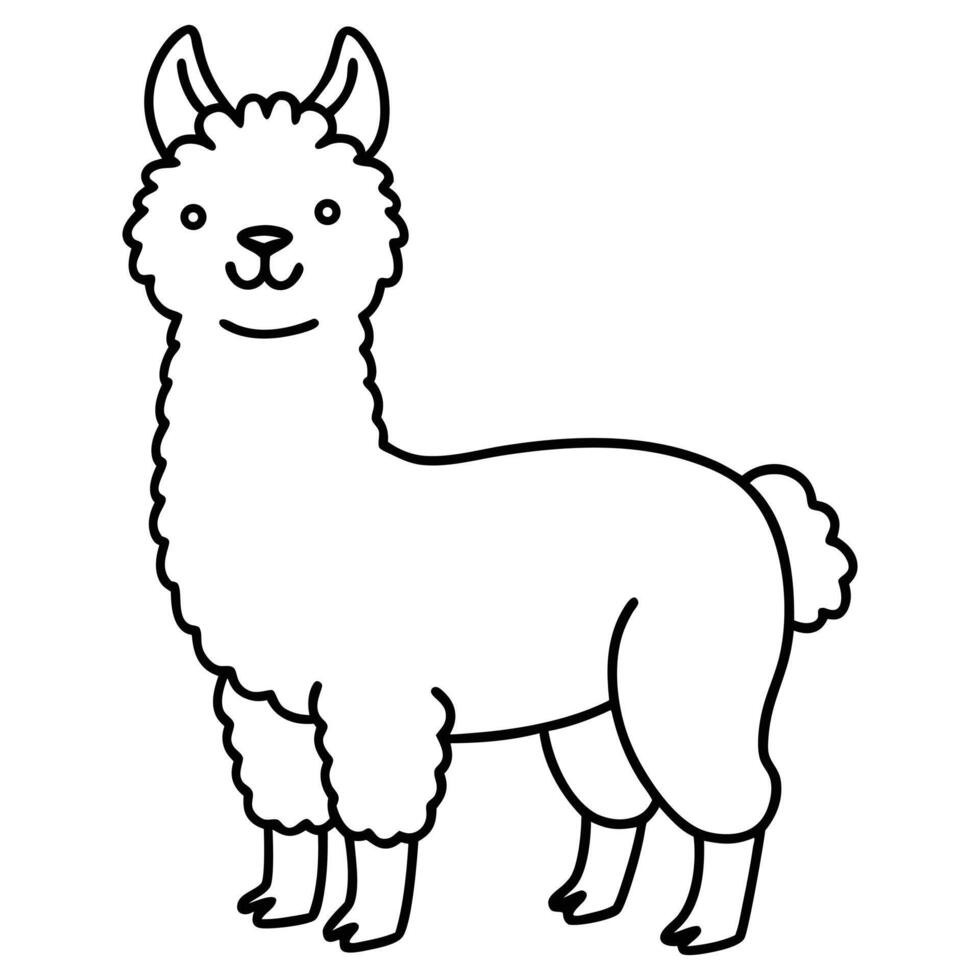 cute cartoon llama children's vector