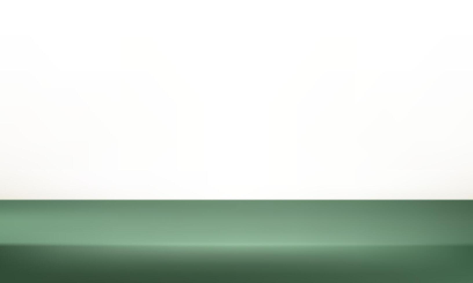 Empty white and green studio background Space for selling products, backdrop, wallpaper, background, text. Abstract studio room platform design. illustration. vector