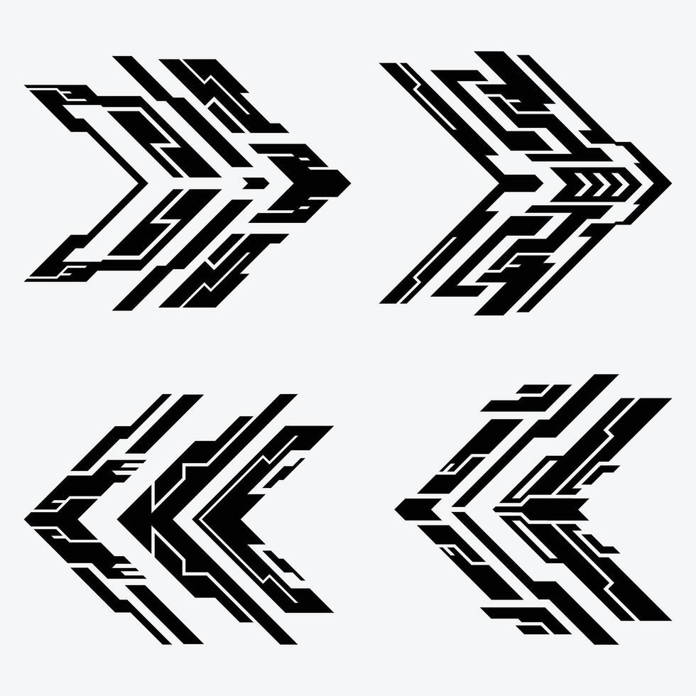 Futuristic Scifi Hud Modern Arrow Design Set vector
