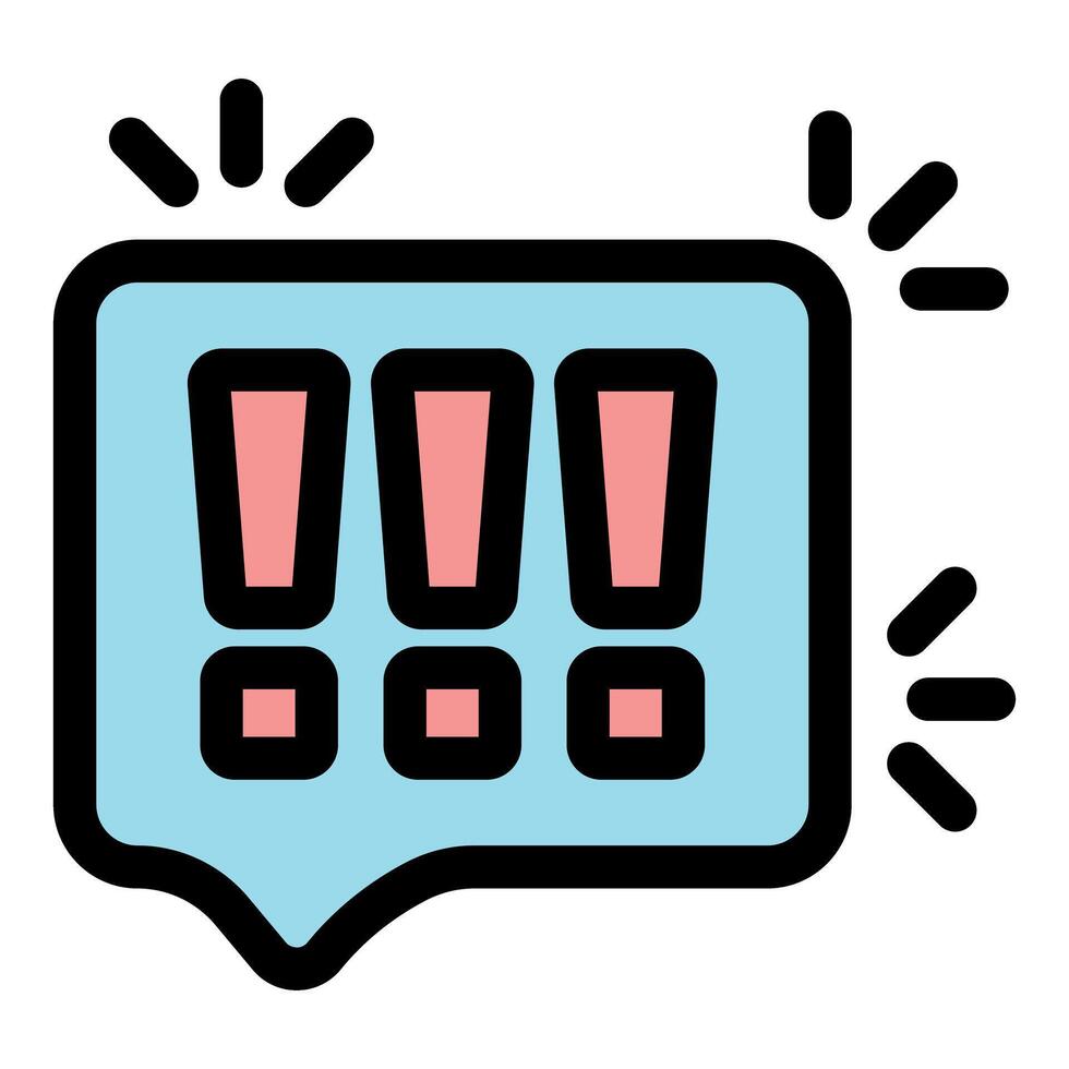 Exclamation marks showing warning and importance in a text bubble vector