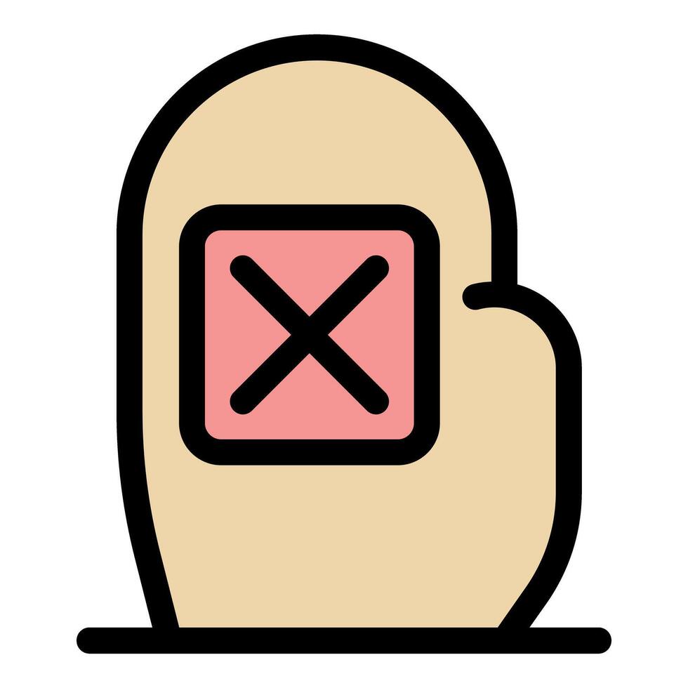 Nail with plaster showing a cross, healthcare and injury concept vector