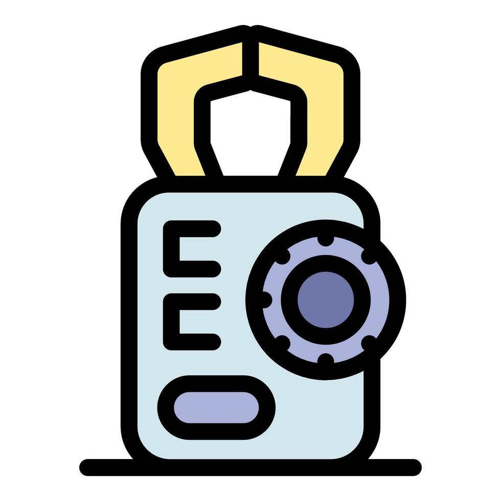 Portable combination lock securing valuable possessions with advanced encryption technology vector