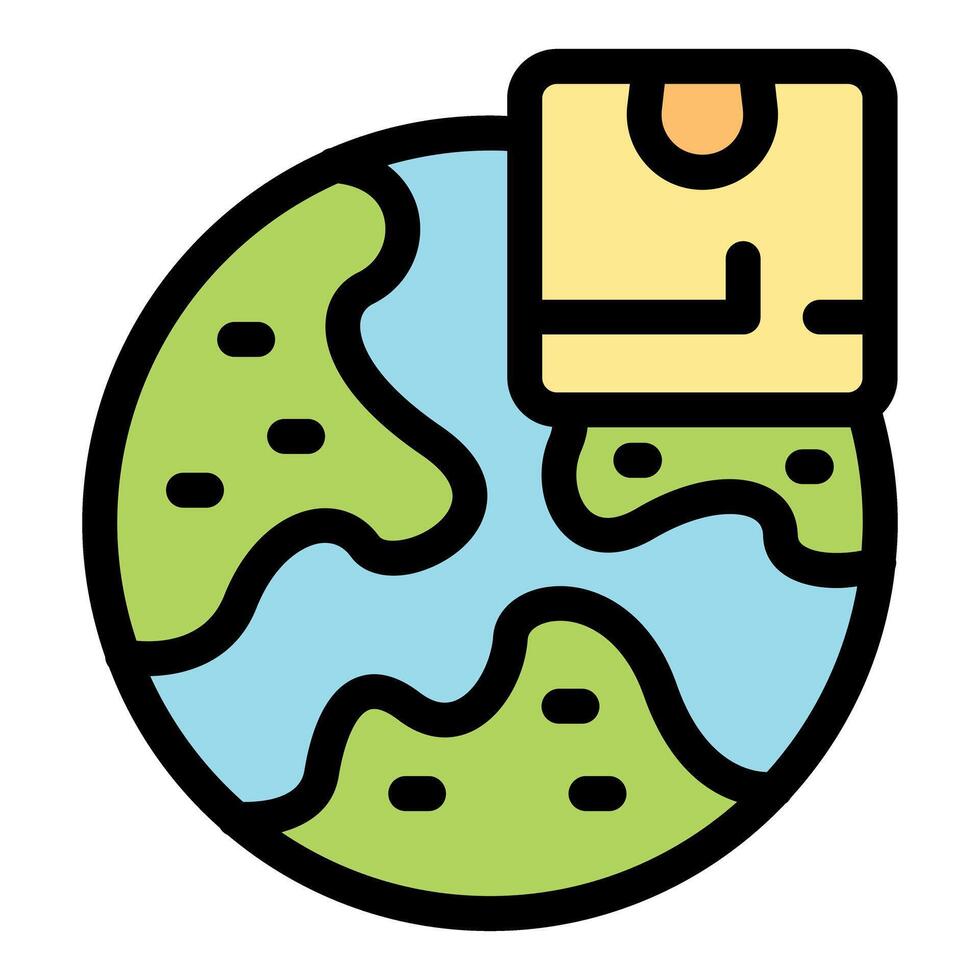 Global shipping and delivery icon representing worldwide logistics and commerce vector