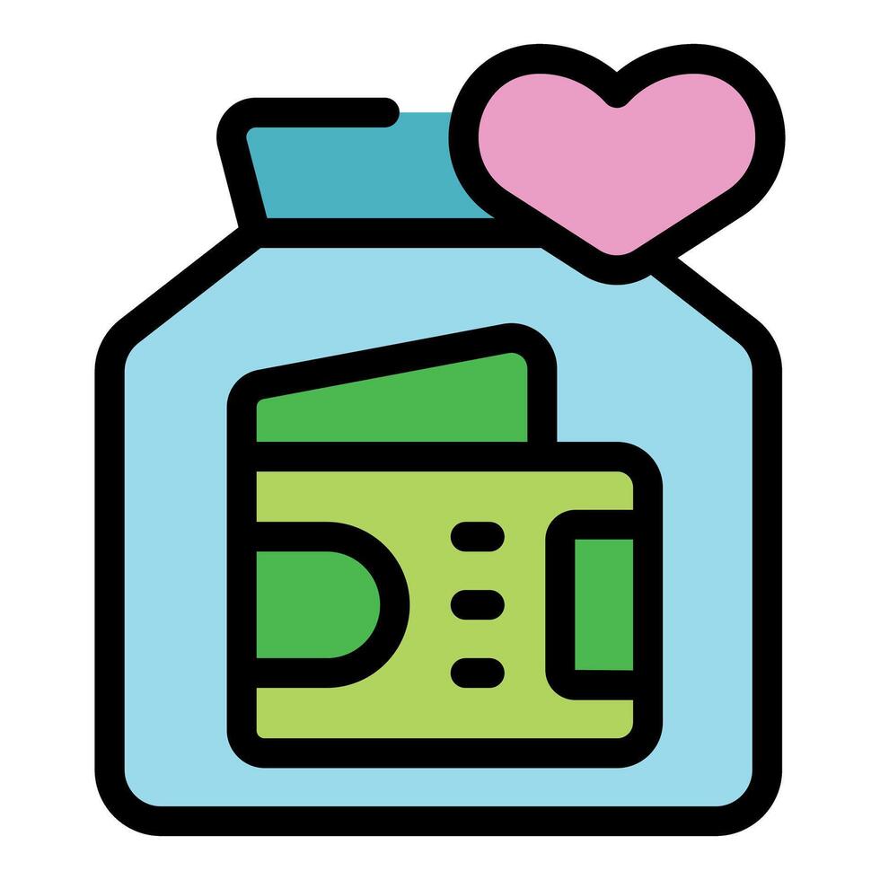 Saving money with love, protecting finances for future goals vector