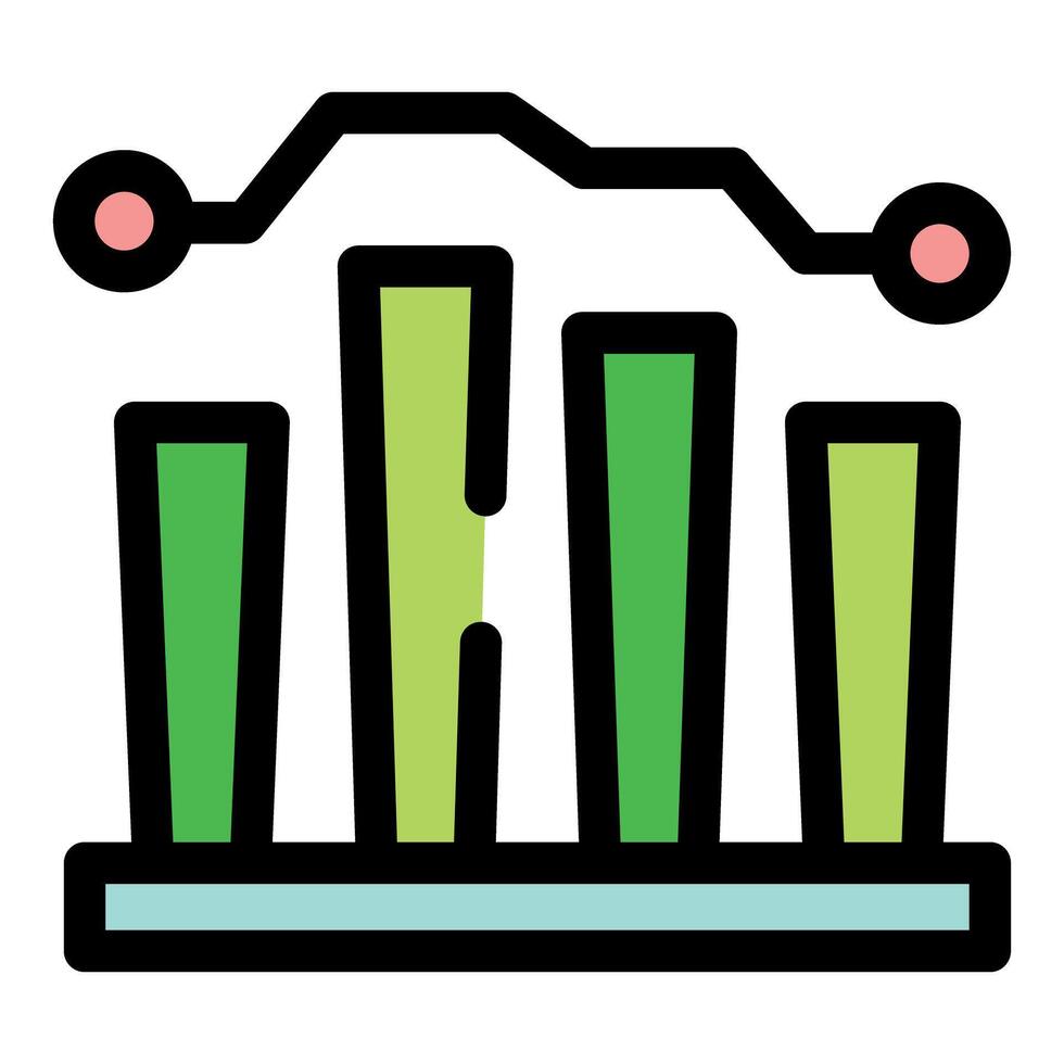Growing bars chart showing market rise and financial success vector