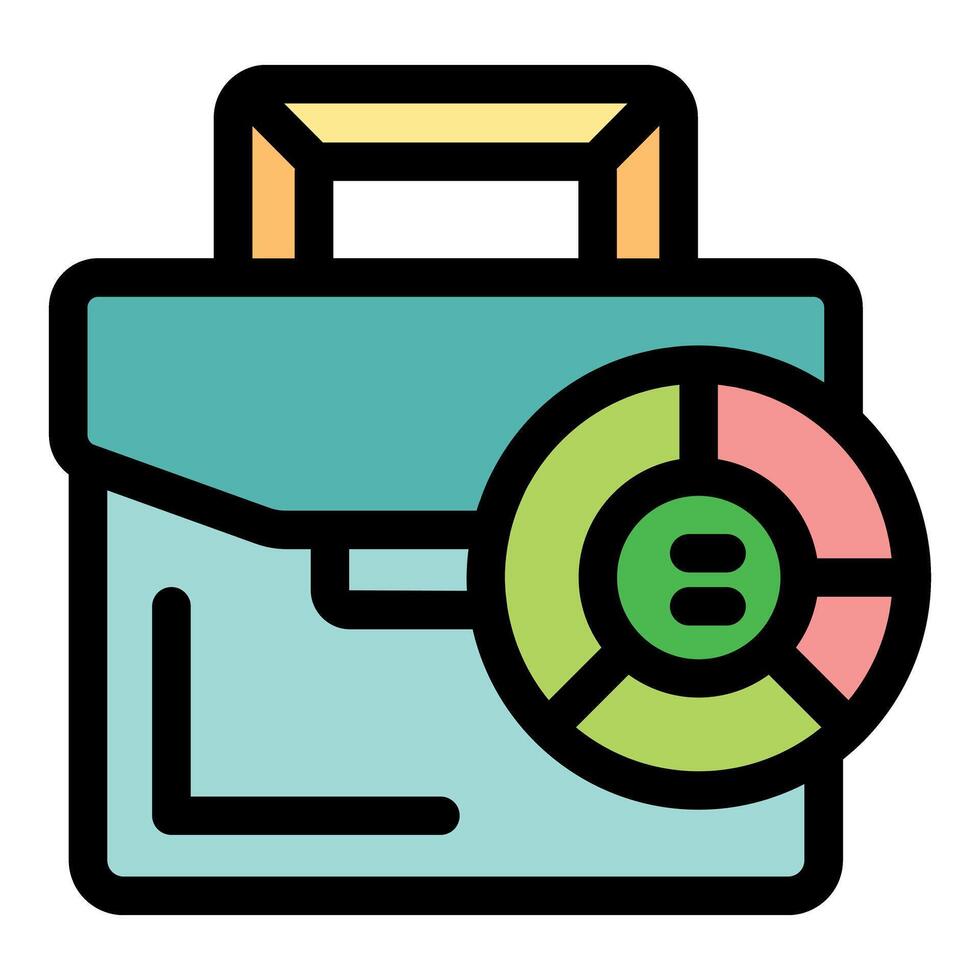 Business portfolio management and financial success pie chart icon vector