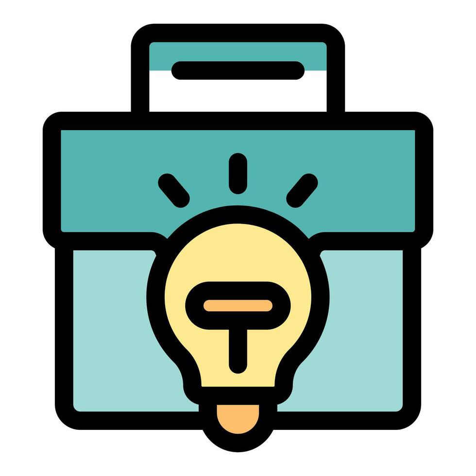Portfolio with light bulb shining, representing creative ideas and innovation vector