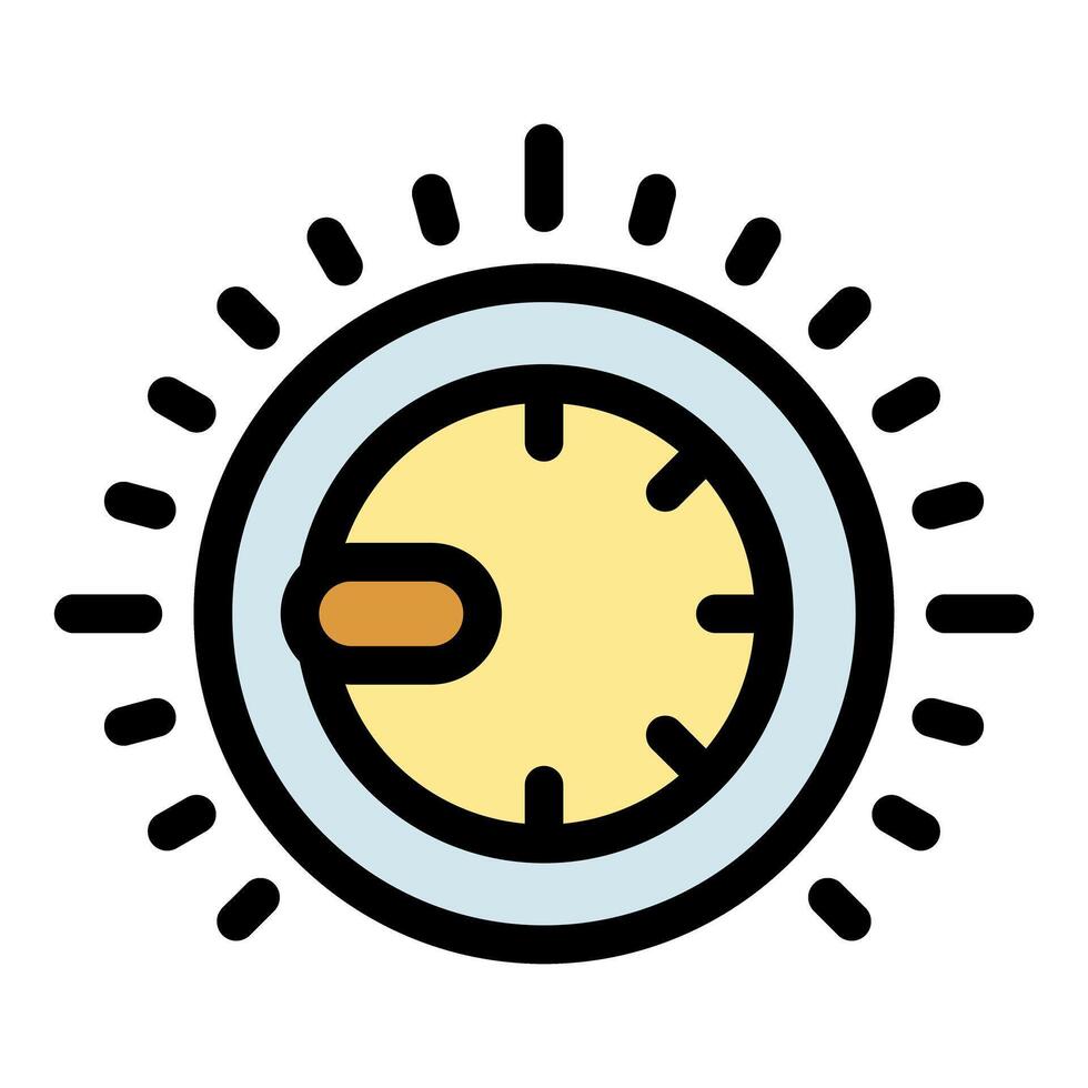 Round thermostat shining, controlling temperature and saving energy vector