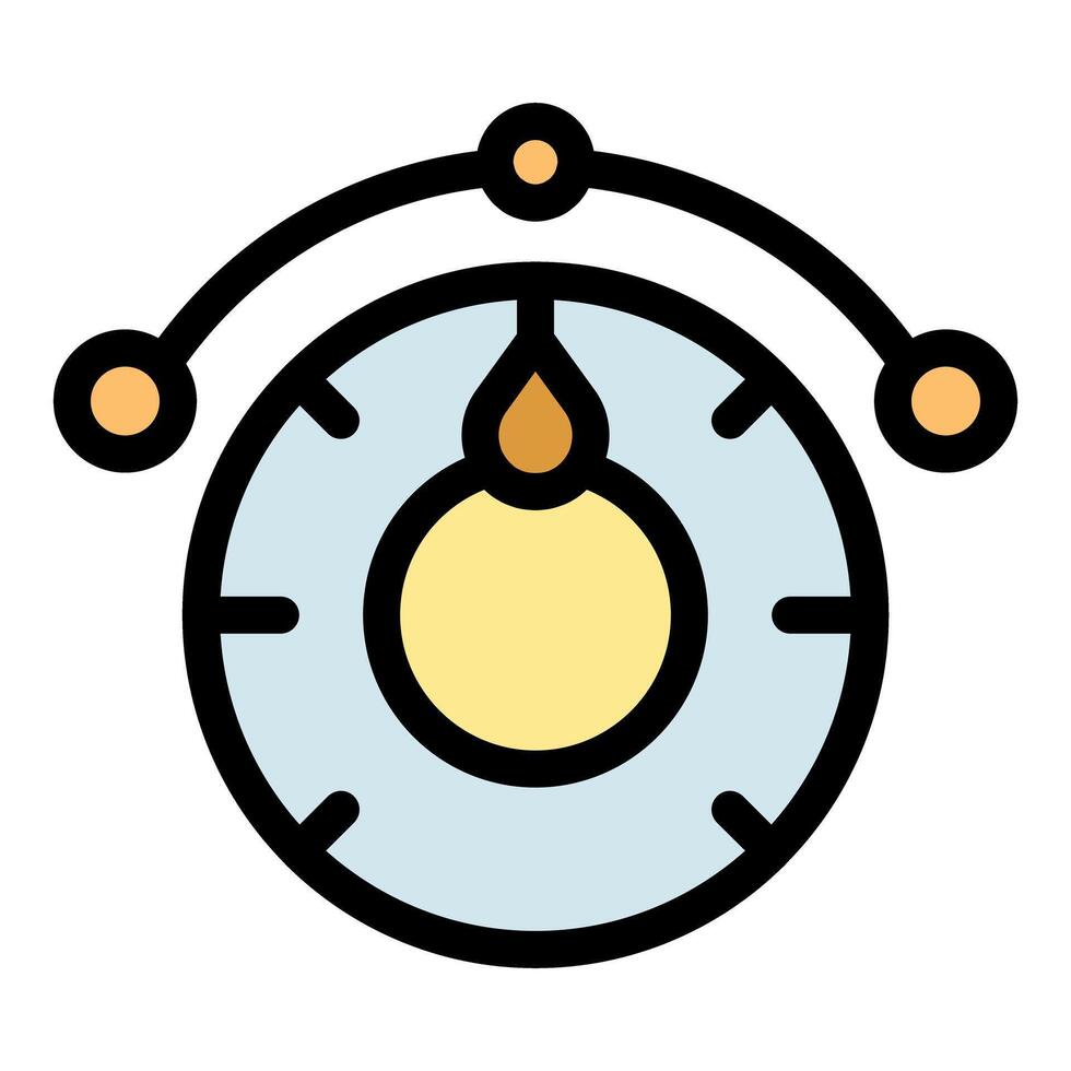 Hypnosis pendulum swinging on a clock, time management concept vector