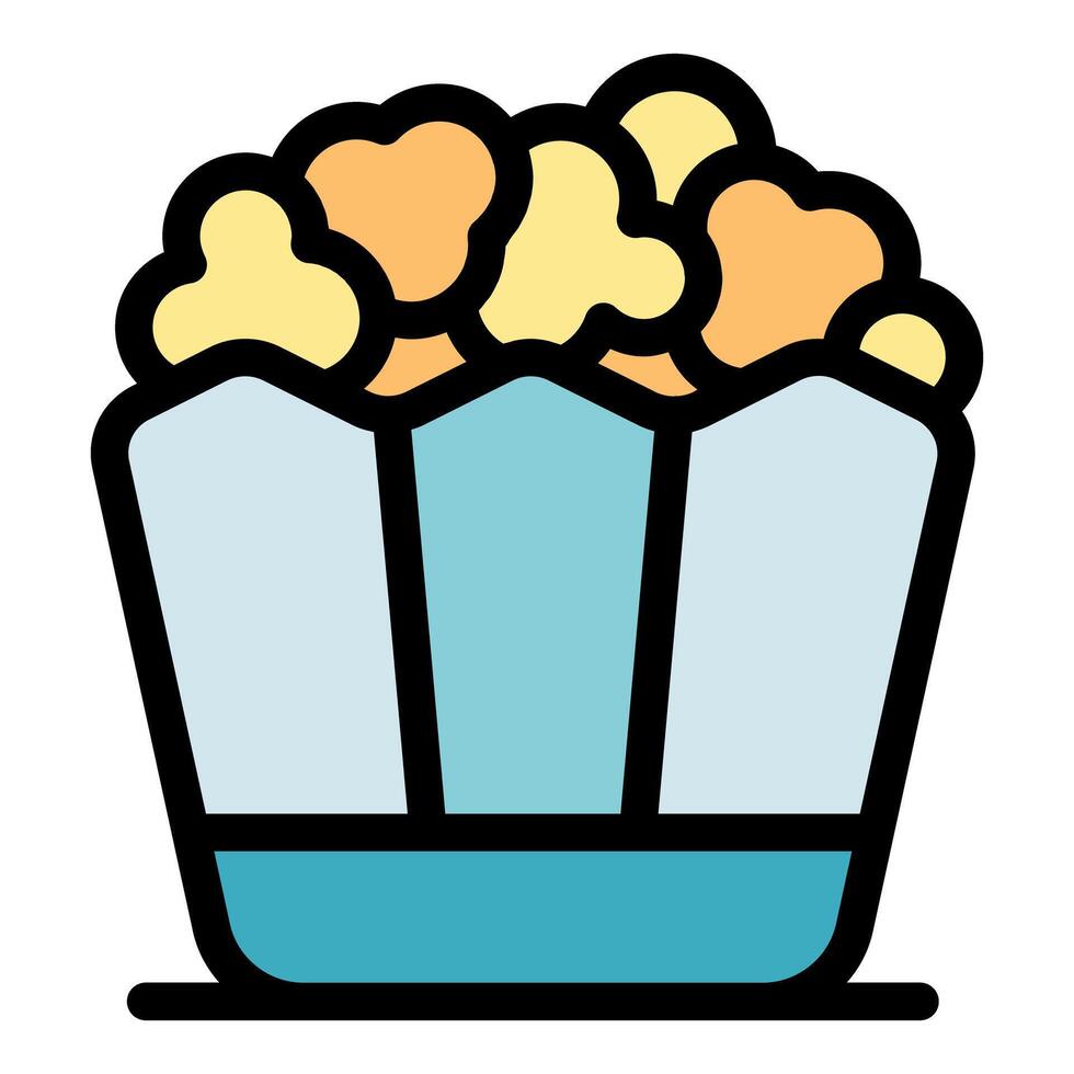 Popcorn box overflowing with tasty kernels ready for enjoyment vector
