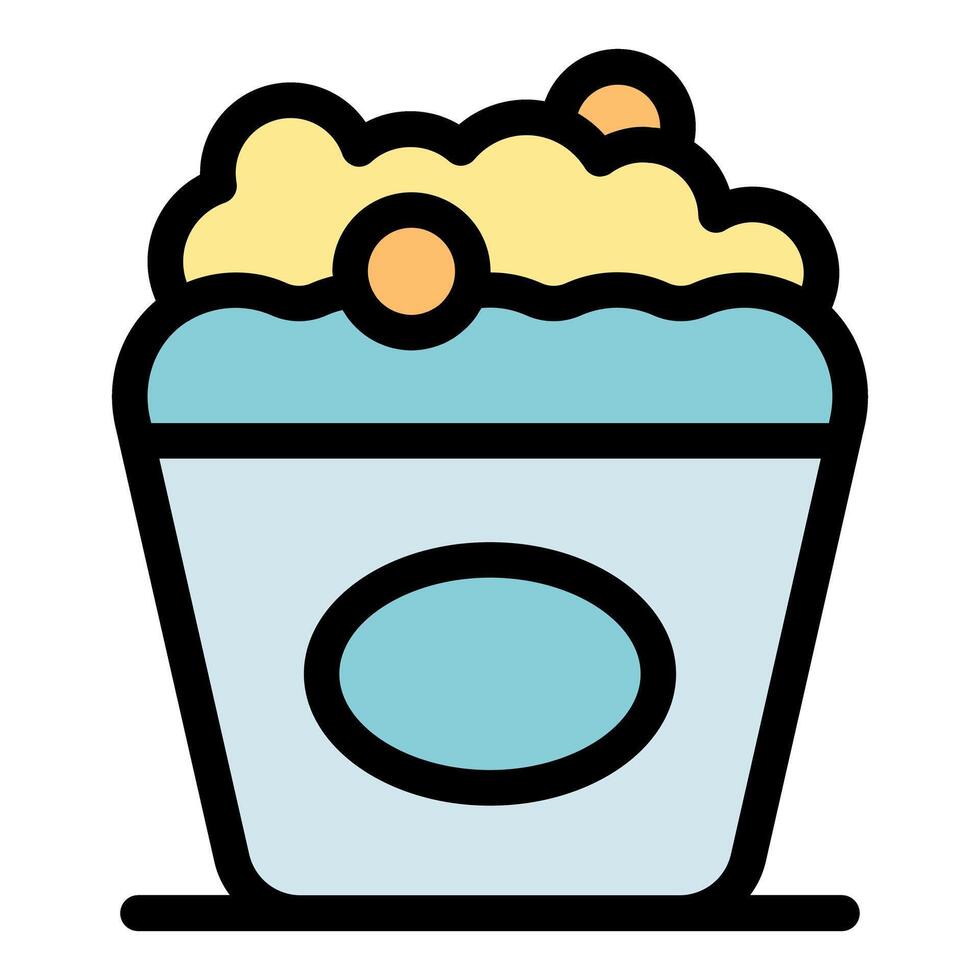 Popcorn bucket overflowing with tasty kernels ready for enjoyment vector