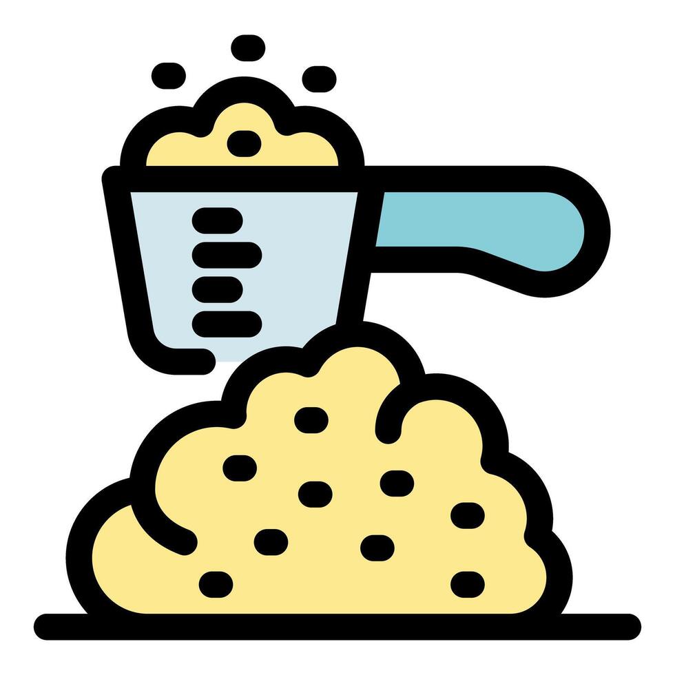 Measuring cup with flour and sugar for baking vector