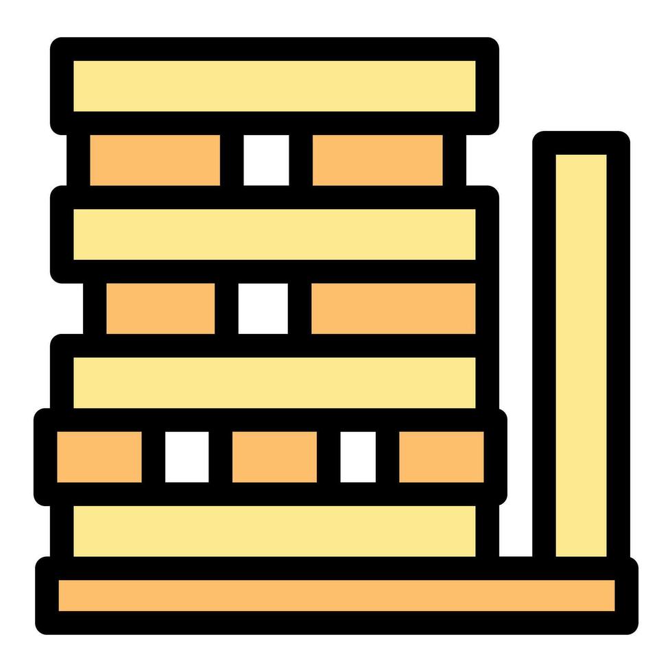 Stacked wooden blocks in strategic game play vector