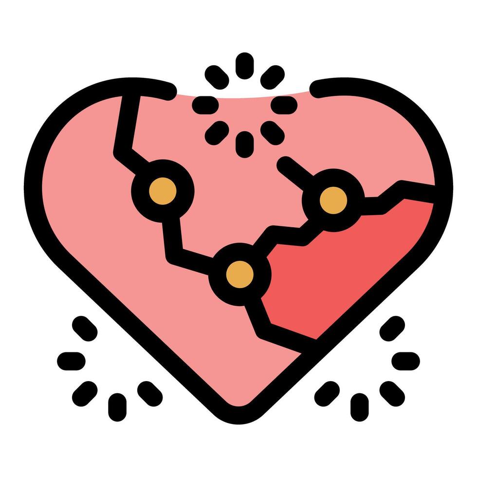 Cracked heart symbolizing emotional healing process vector