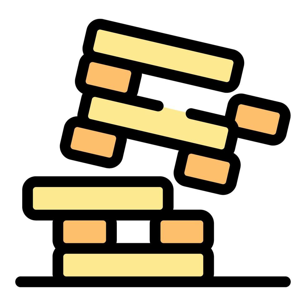 Tumbling wooden blocks illustrating unstable structure vector