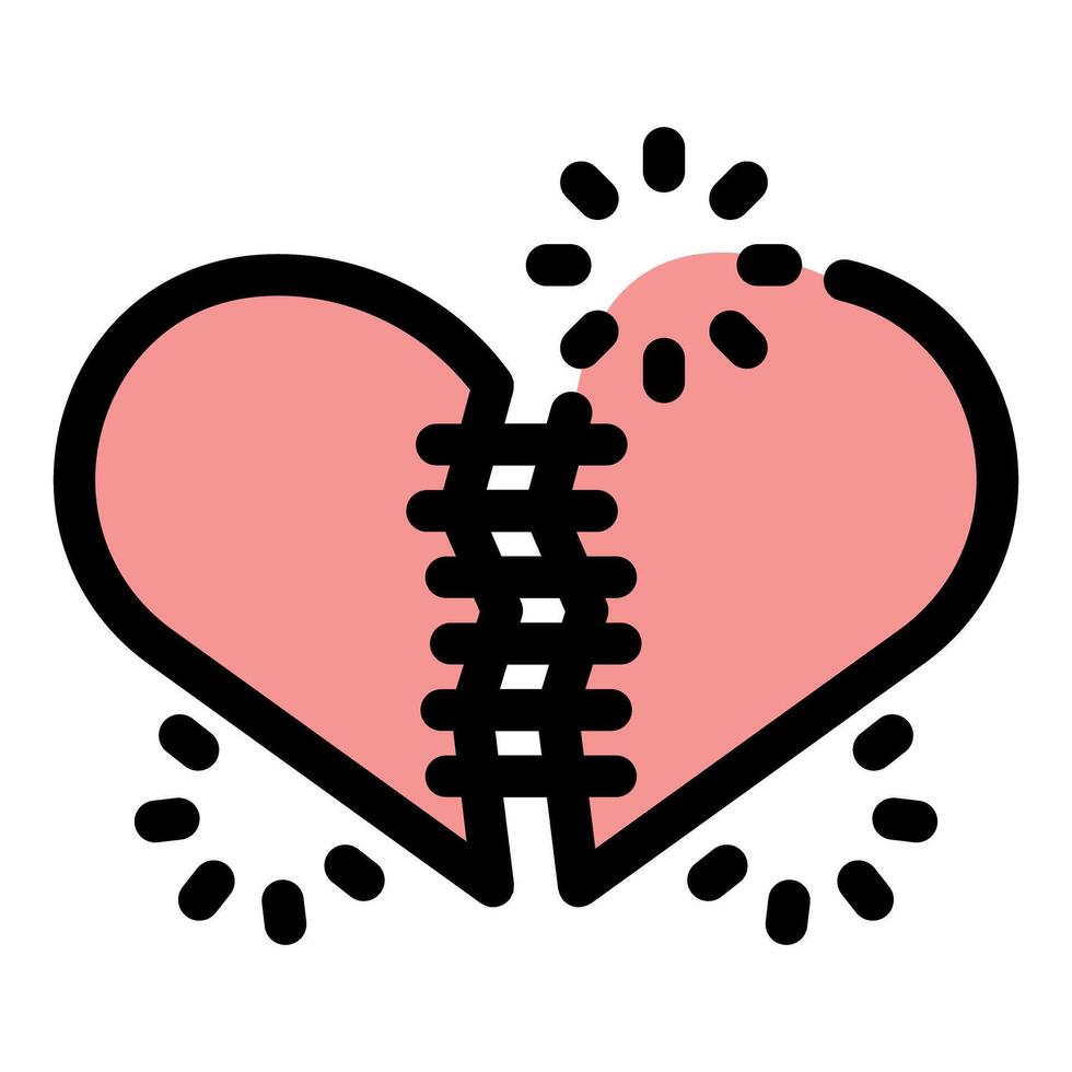 Stitching a broken heart back together, healing from heartbreak vector
