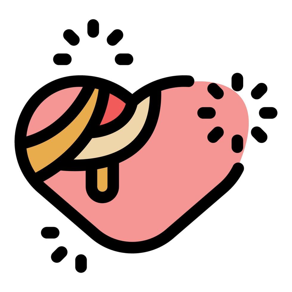 Heart with bandage symbolizing healing and recovery after heartbreak or illness vector