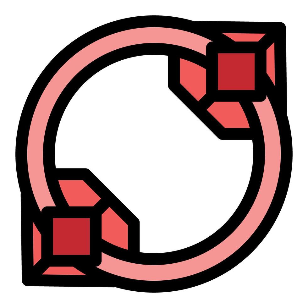 Geometric circular design with red accents vector
