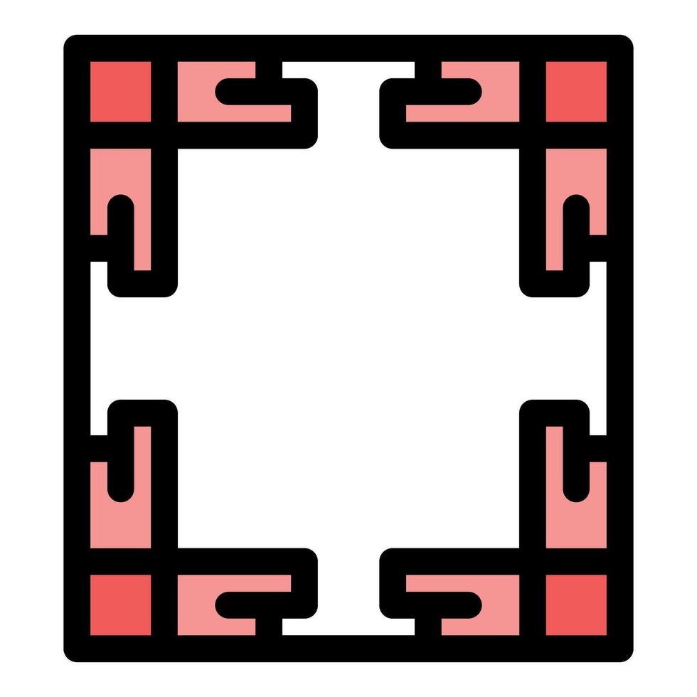Geometric pattern with interlocking red shapes vector